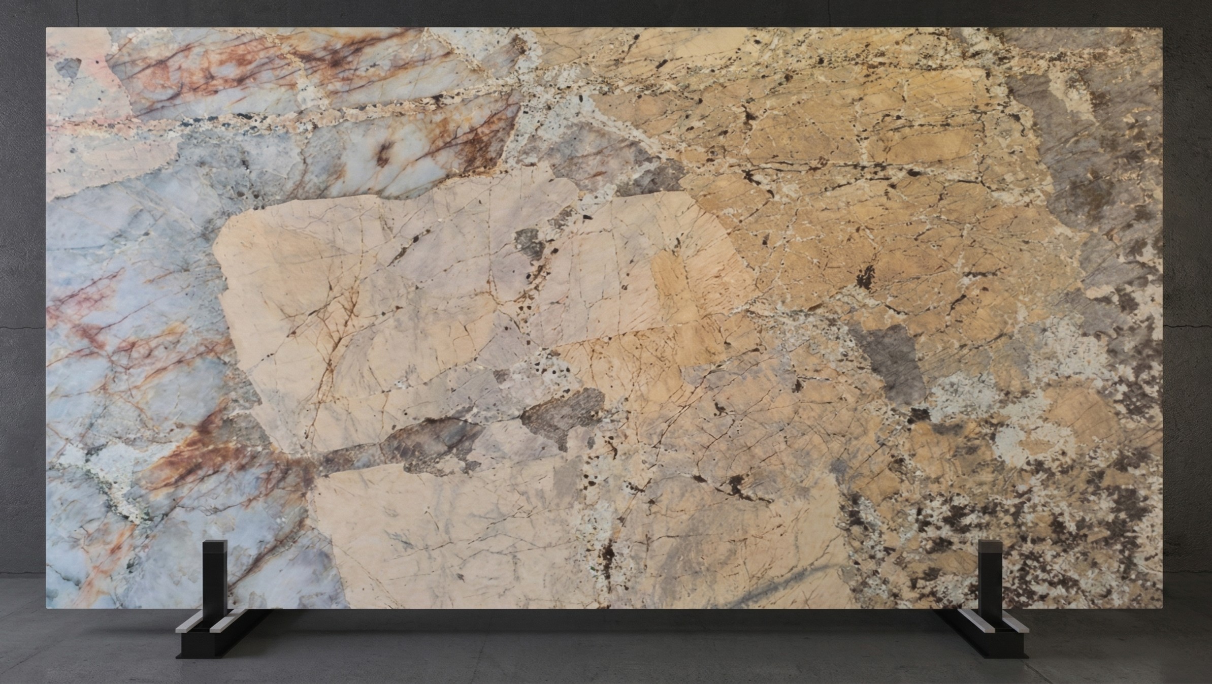 Close view of dramatic quartzite veining